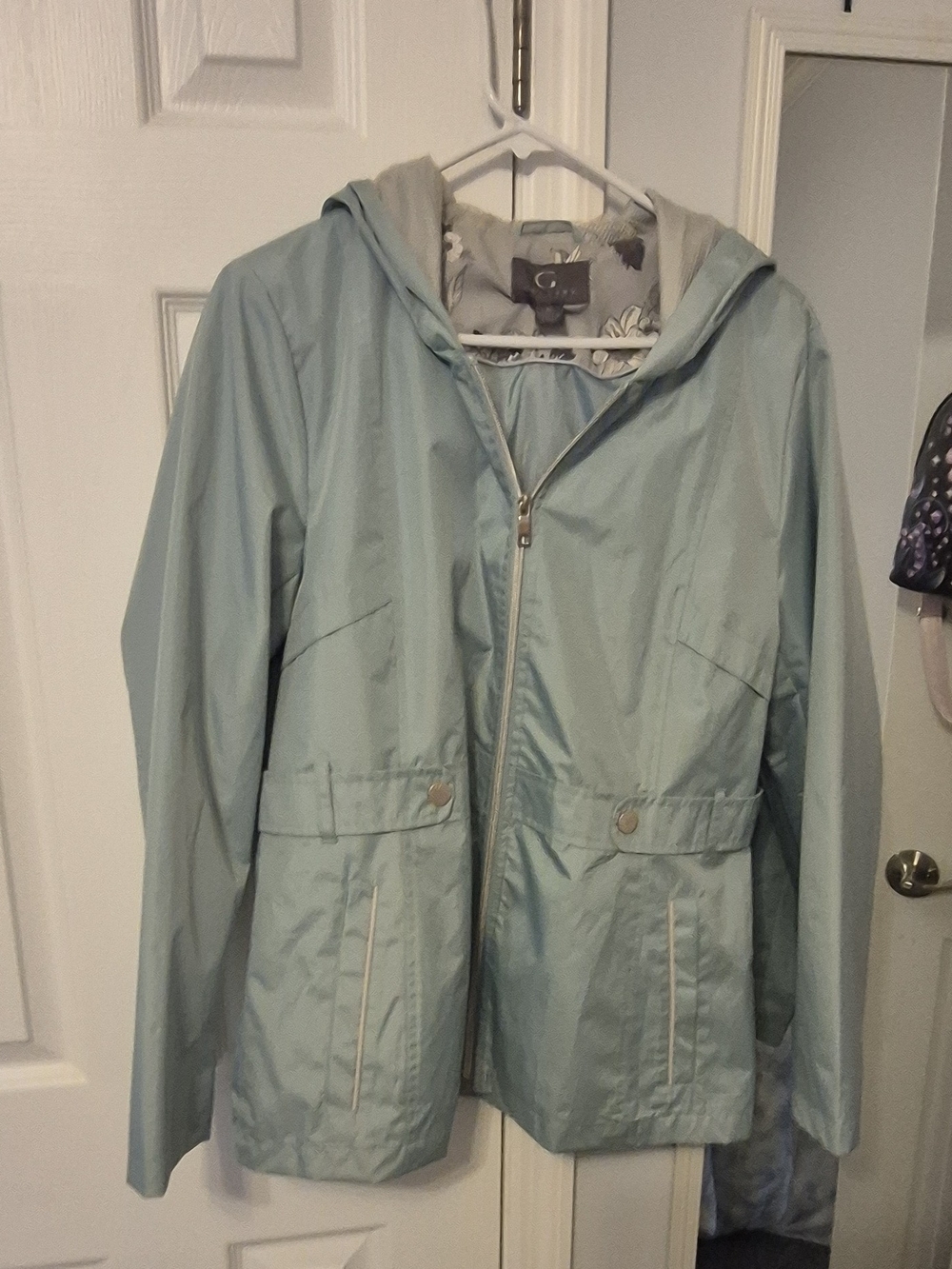 Gallery Light Aqua Hooded Utility Jacket